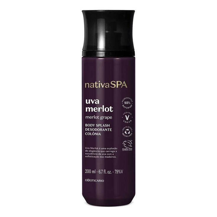 Body Splash Nativa Spa Uva Merlot, 200ml